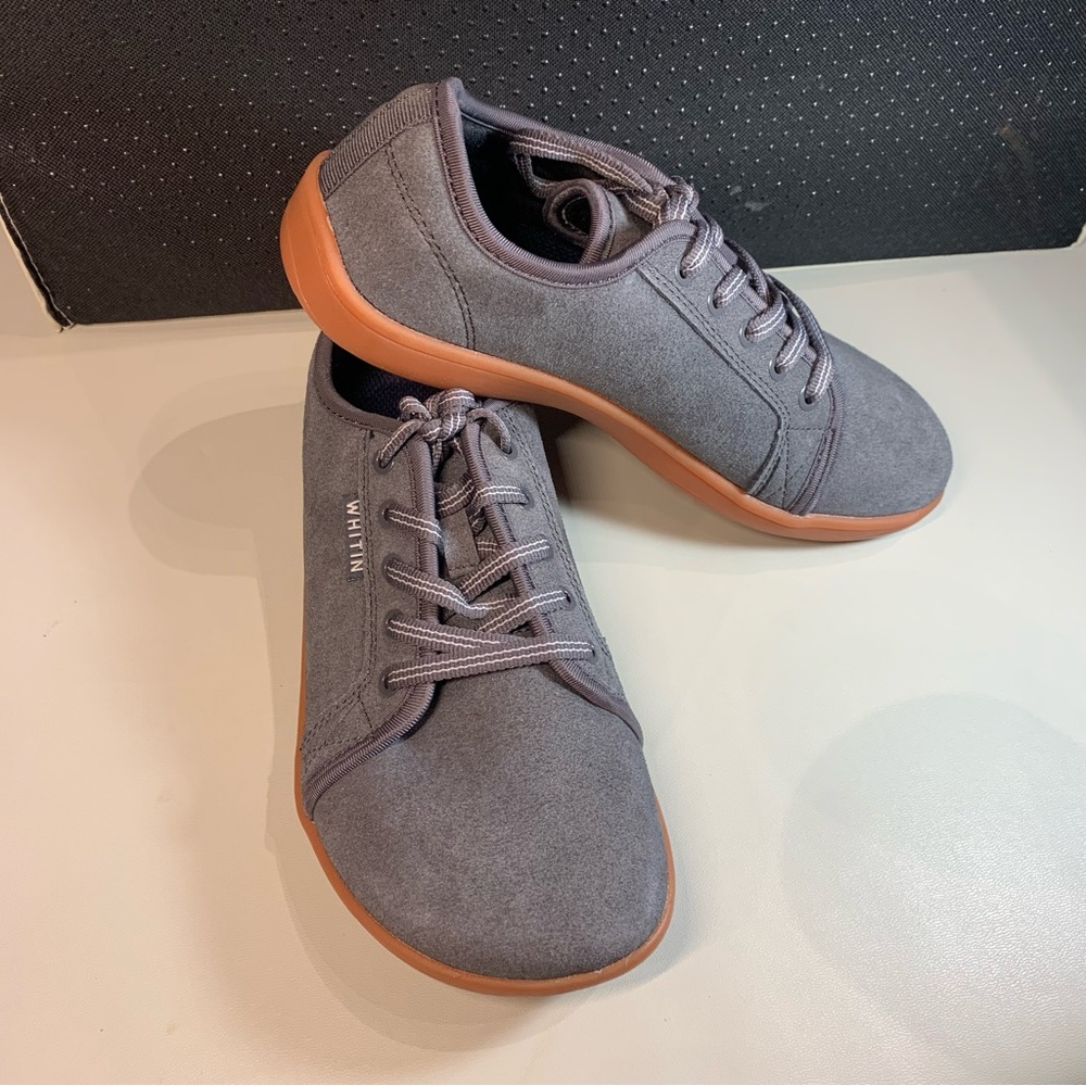 WHITIN Barefoot Gray suede and Brown Sneakers